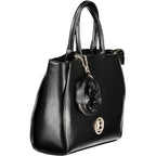 Schwarze PVC-Handtasche für Damen