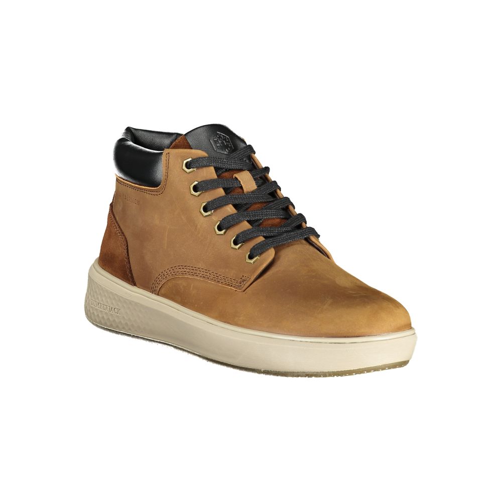 Brauner Leder-Herrenstiefeletten