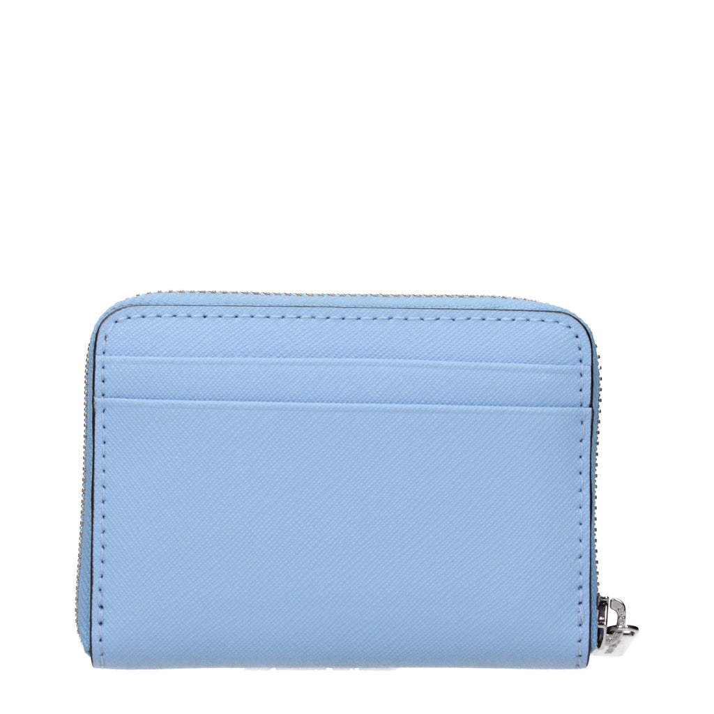 Hellblauer Leder-Kartenhalter