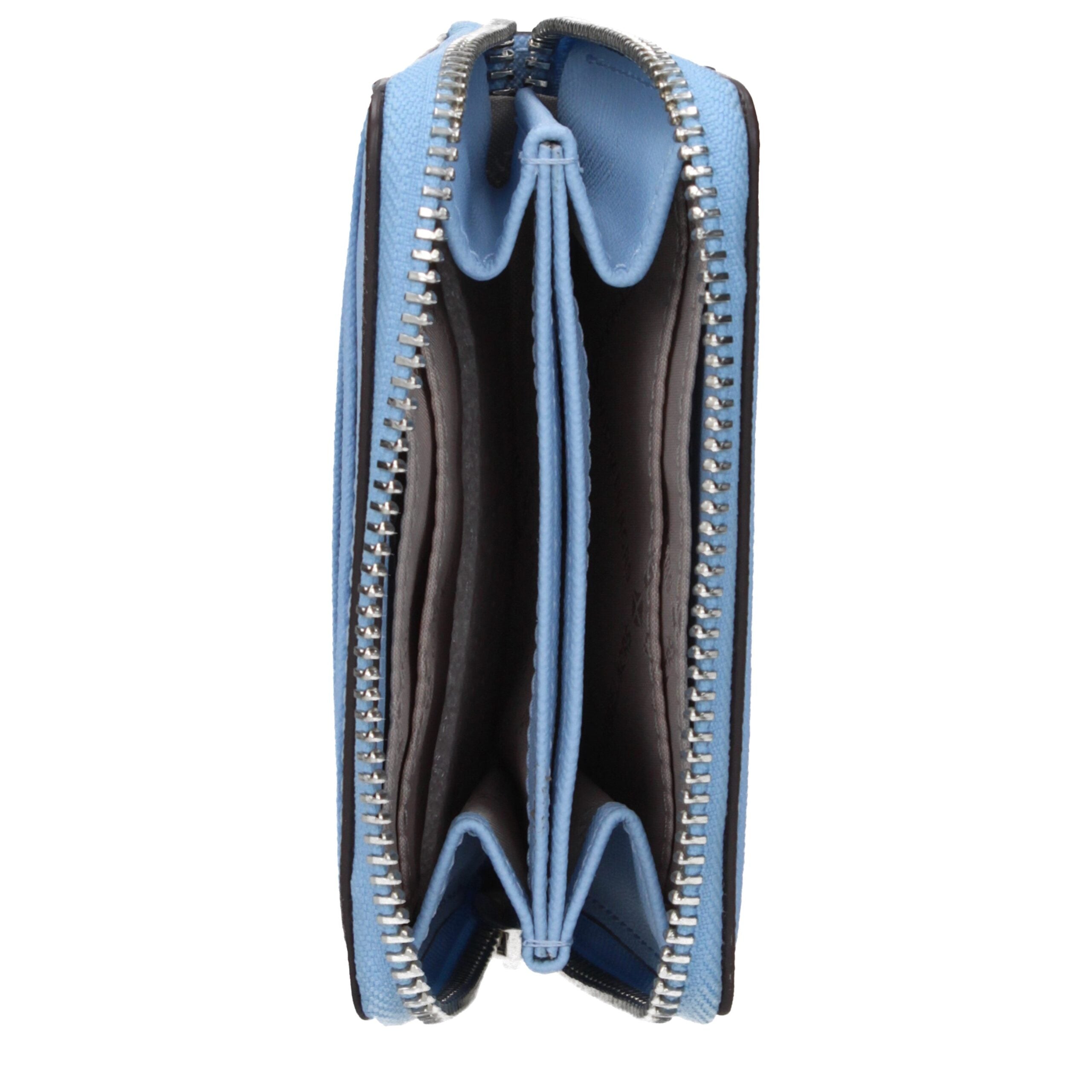 Hellblauer Leder-Kartenhalter