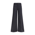 Schwarze Polyester-Hose mit Schlag