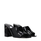 Schwarze Plateau-Sandalen aus Leder