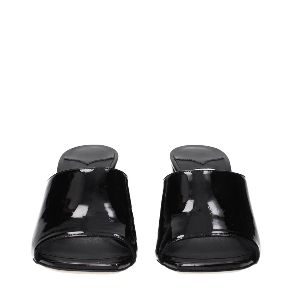 Schwarze Plateau-Sandalen aus Leder