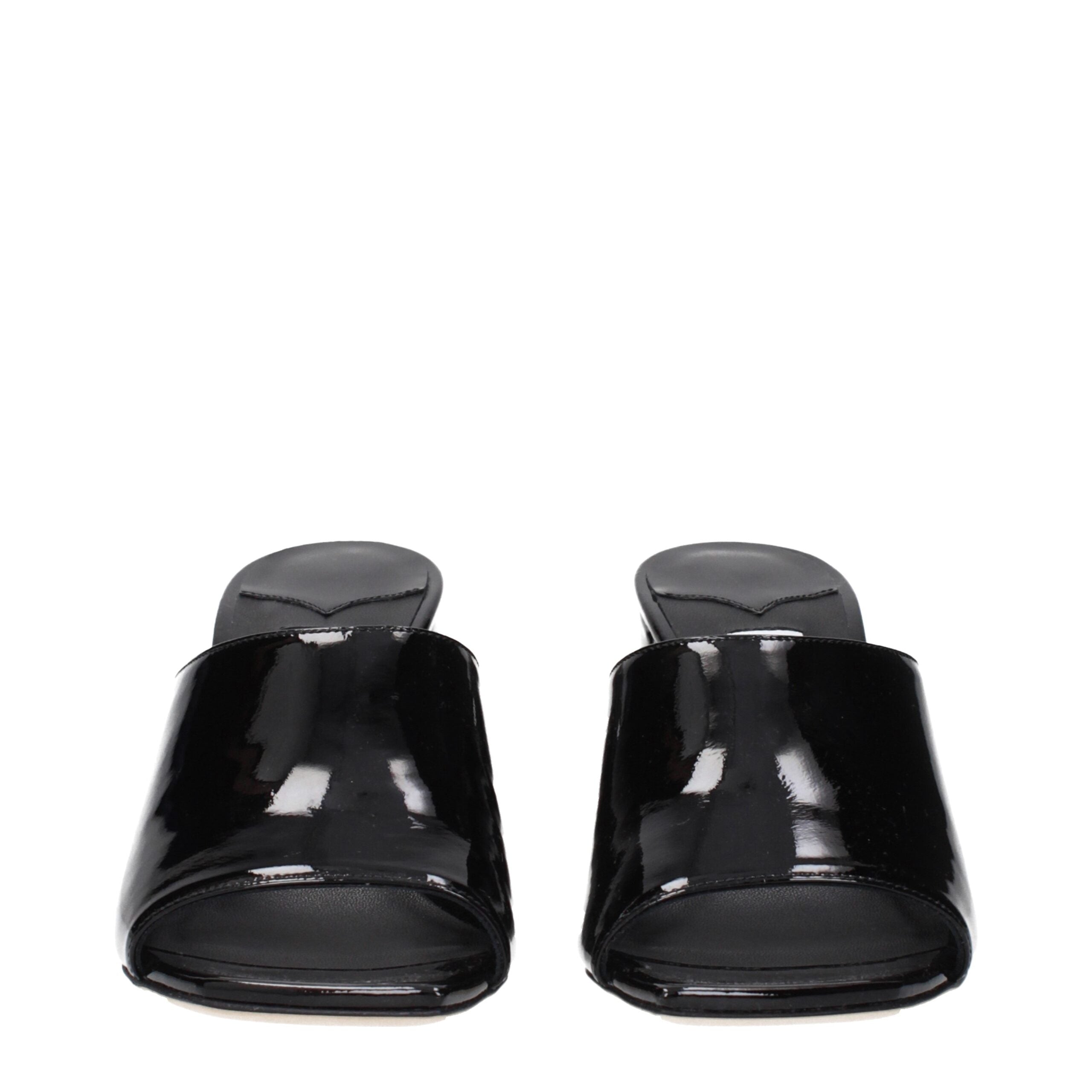 Schwarze Plateau-Sandalen aus Leder