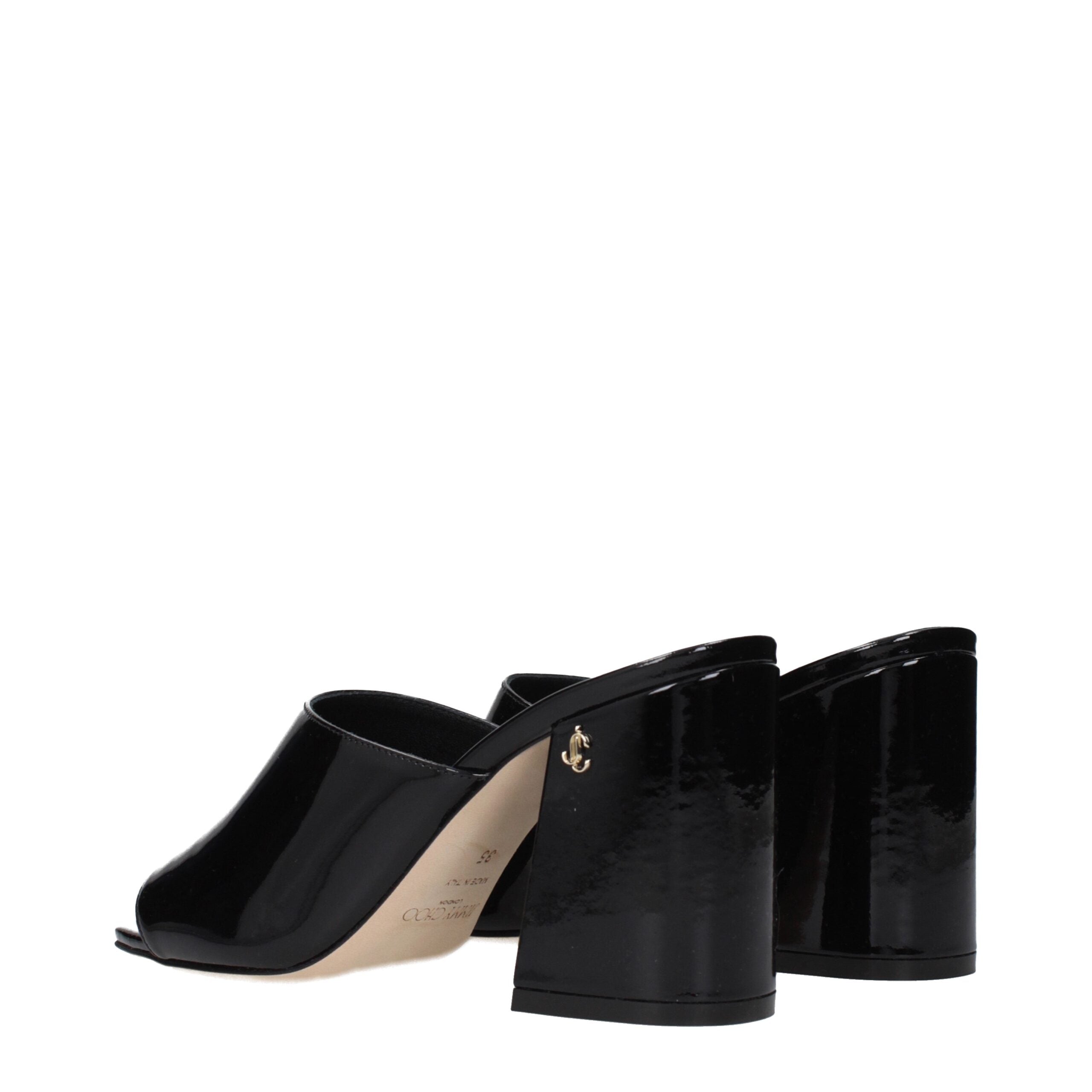 Schwarze Plateau-Sandalen aus Leder