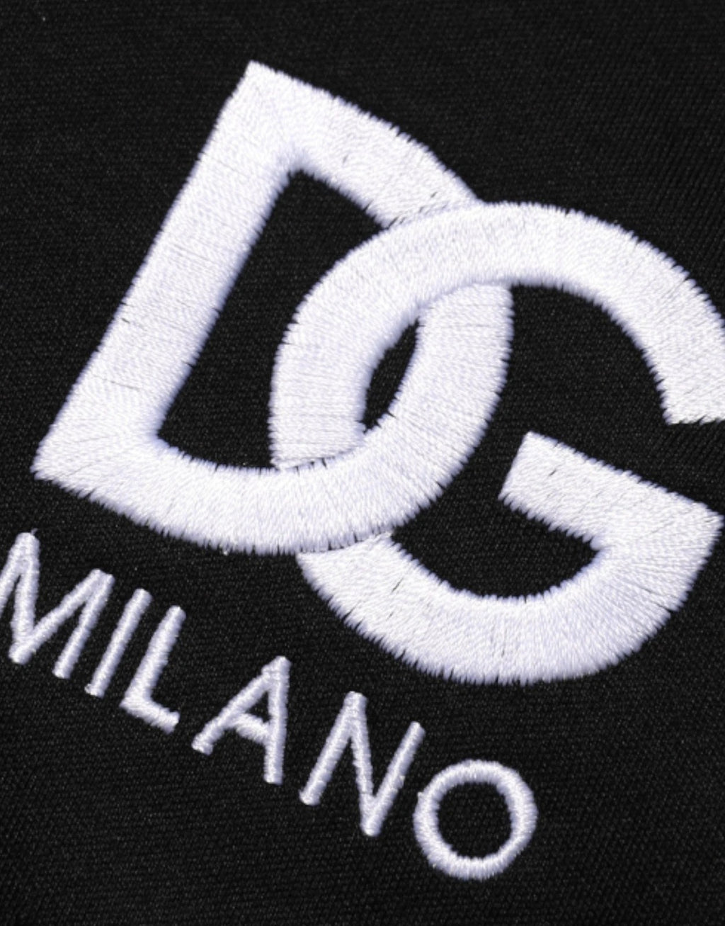 T-Shirt aus schwarzer Baumwolle mit DG-Logo-Stickerei