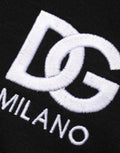 T-Shirt aus schwarzer Baumwolle mit DG-Logo-Stickerei