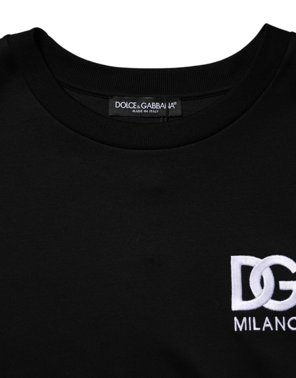 T-Shirt aus schwarzer Baumwolle mit DG-Logo-Stickerei
