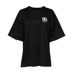 T-Shirt aus schwarzer Baumwolle mit DG-Logo-Stickerei