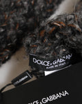 Gray Virgin Wool Knitted Fingerless Men Gloves