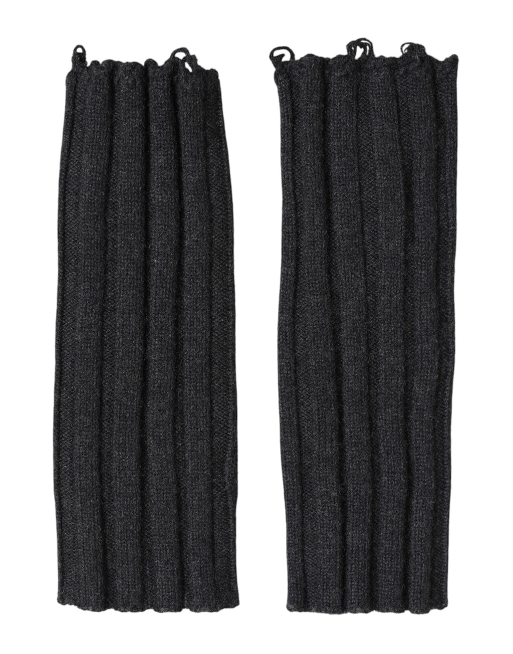Schwarze fingerlose Handschuhe aus Merinowolle