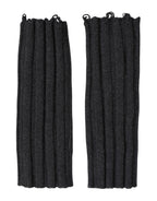 Schwarze fingerlose Handschuhe aus Merinowolle