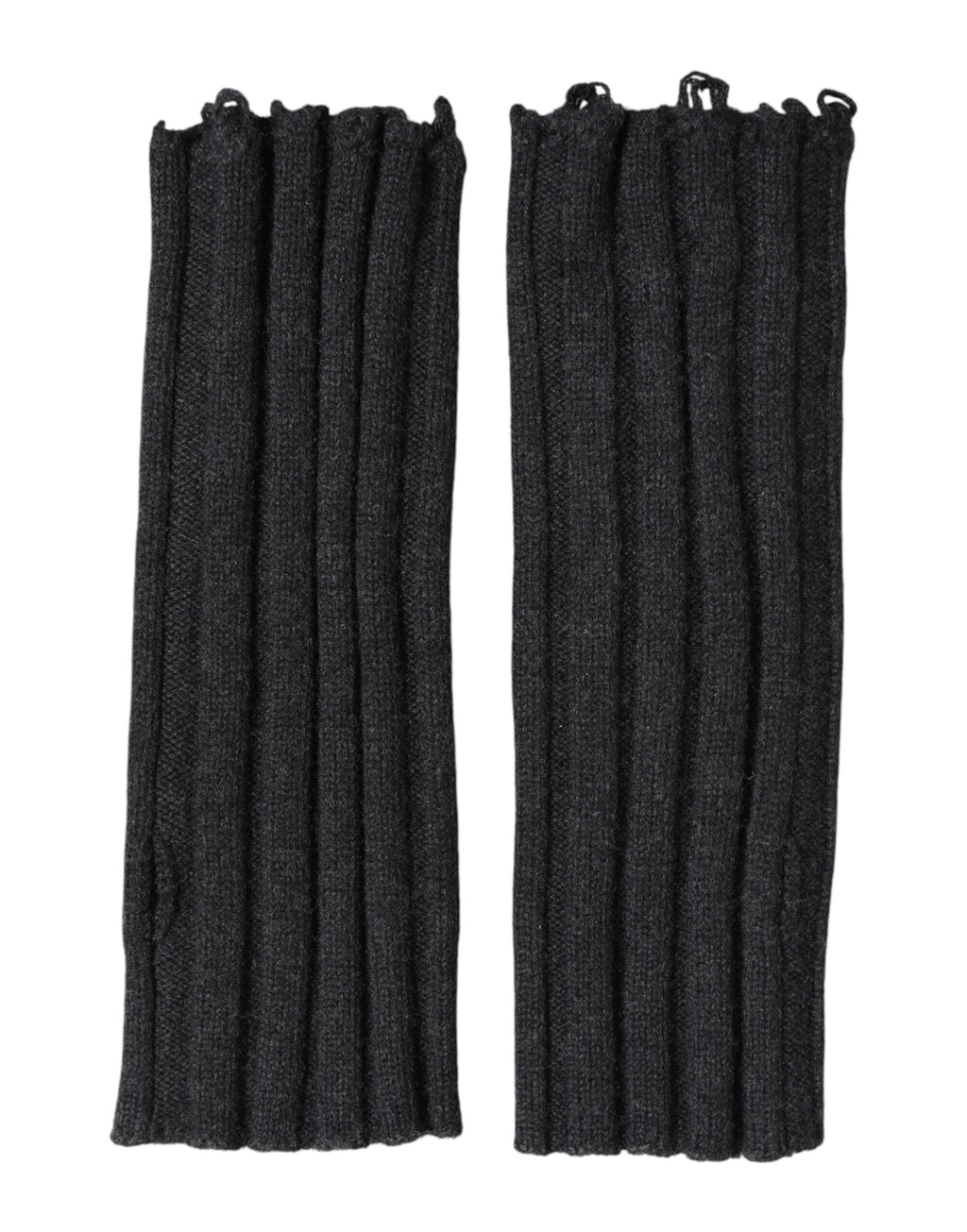 Schwarze fingerlose Handschuhe aus Merinowolle
