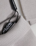 Herren-Fingerloshandschuhe aus gestrickter, grauer Schurwolle