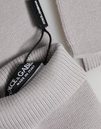 Herren-Fingerloshandschuhe aus gestrickter, grauer Schurwolle