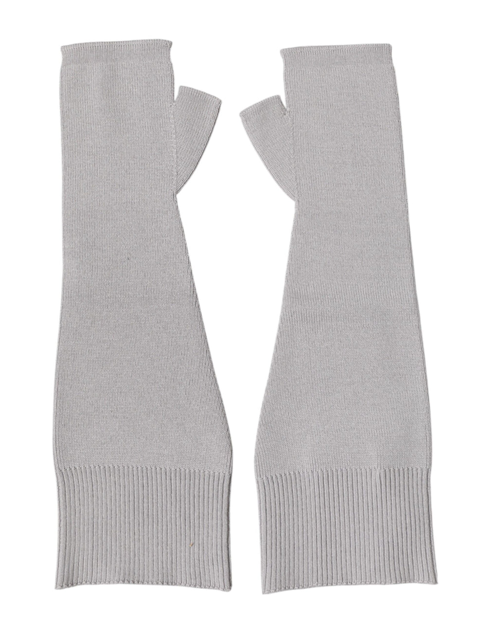 Herren-Fingerloshandschuhe aus gestrickter, grauer Schurwolle