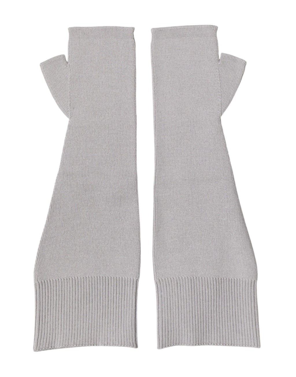 Herren-Fingerloshandschuhe aus gestrickter, grauer Schurwolle