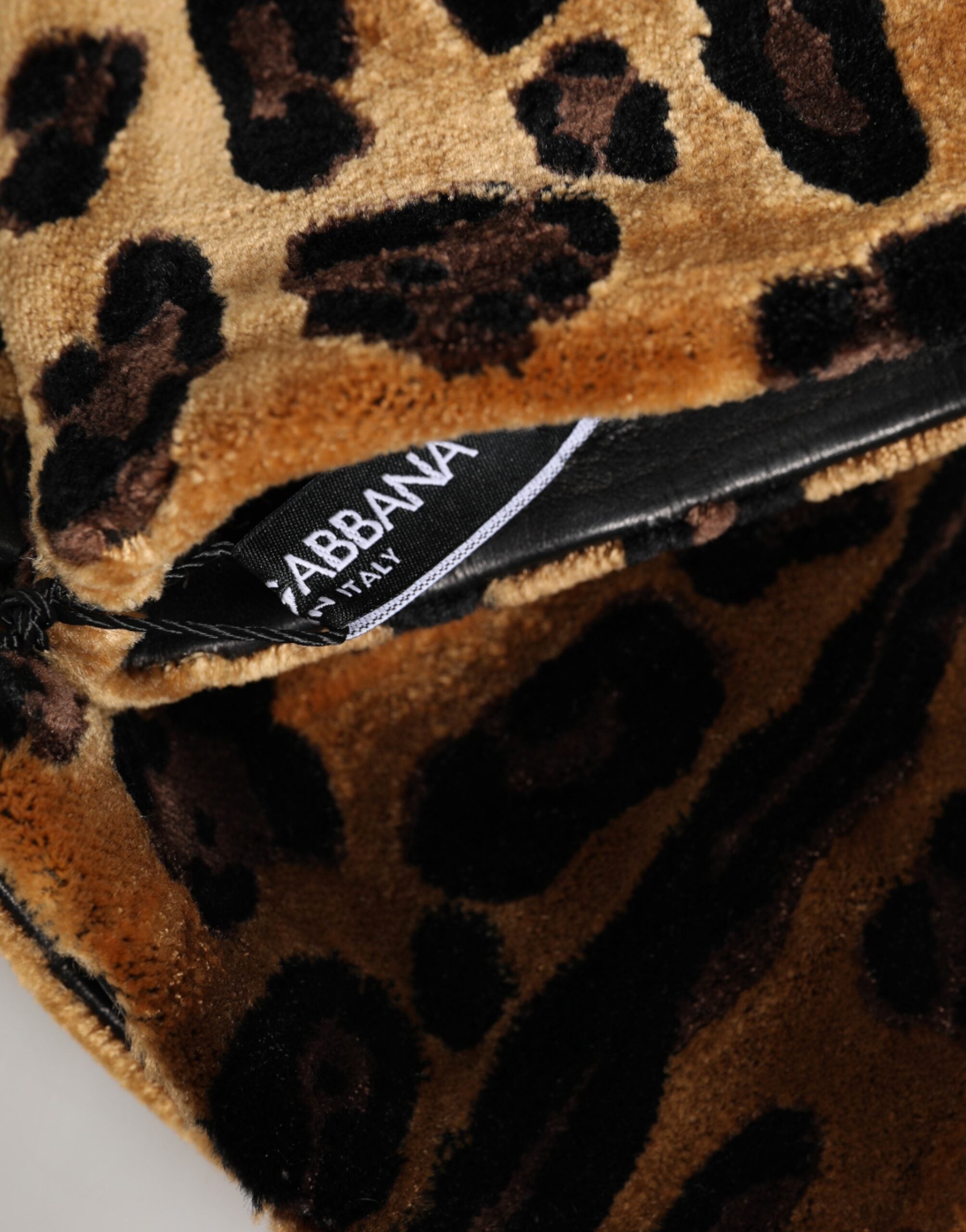 Braune schwarze Leopardenleder Ellbogenlange Fausthandschuhe