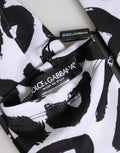 Black White DG Logo Elbow Length Mitten Gloves