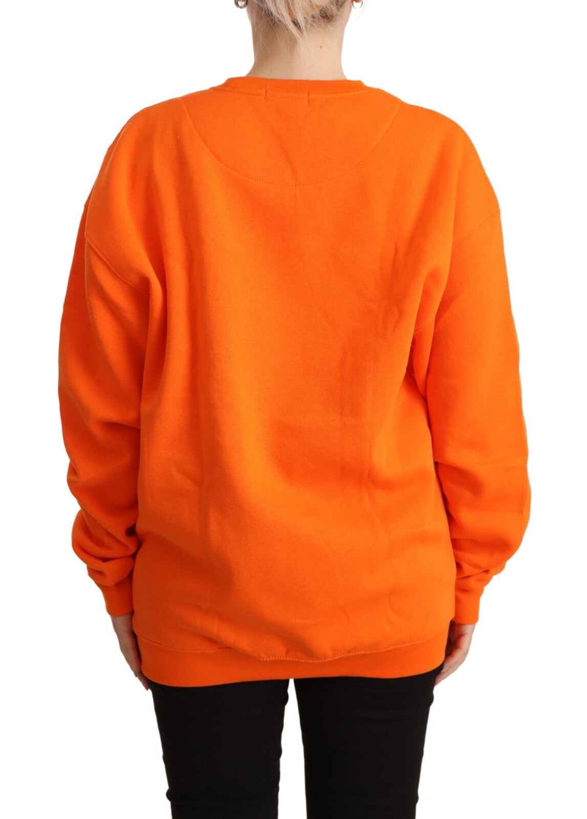 Orange Bedruckter Langarm Pullover