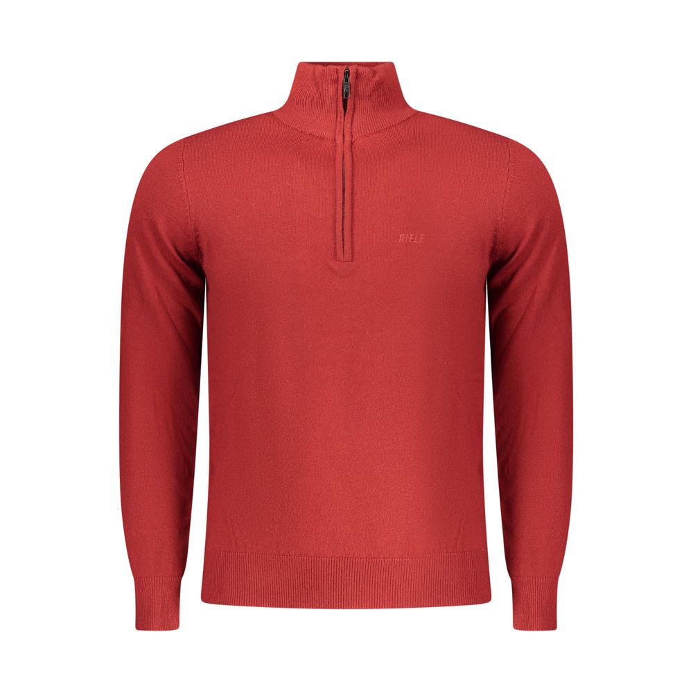 Red Polyester Men's Sweater