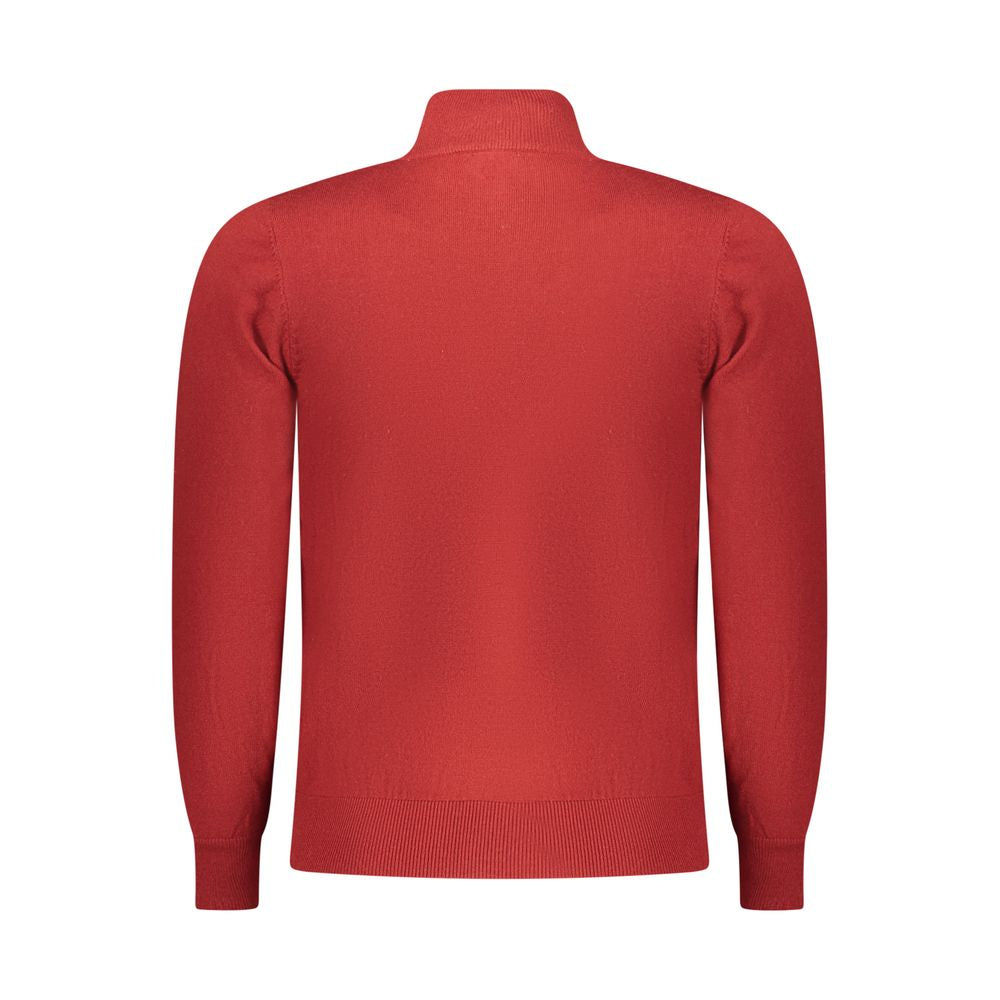 Red Polyester Men's Sweater