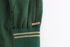 Green Mock Zip Cardigan Sweatshirt Sweater Jacket