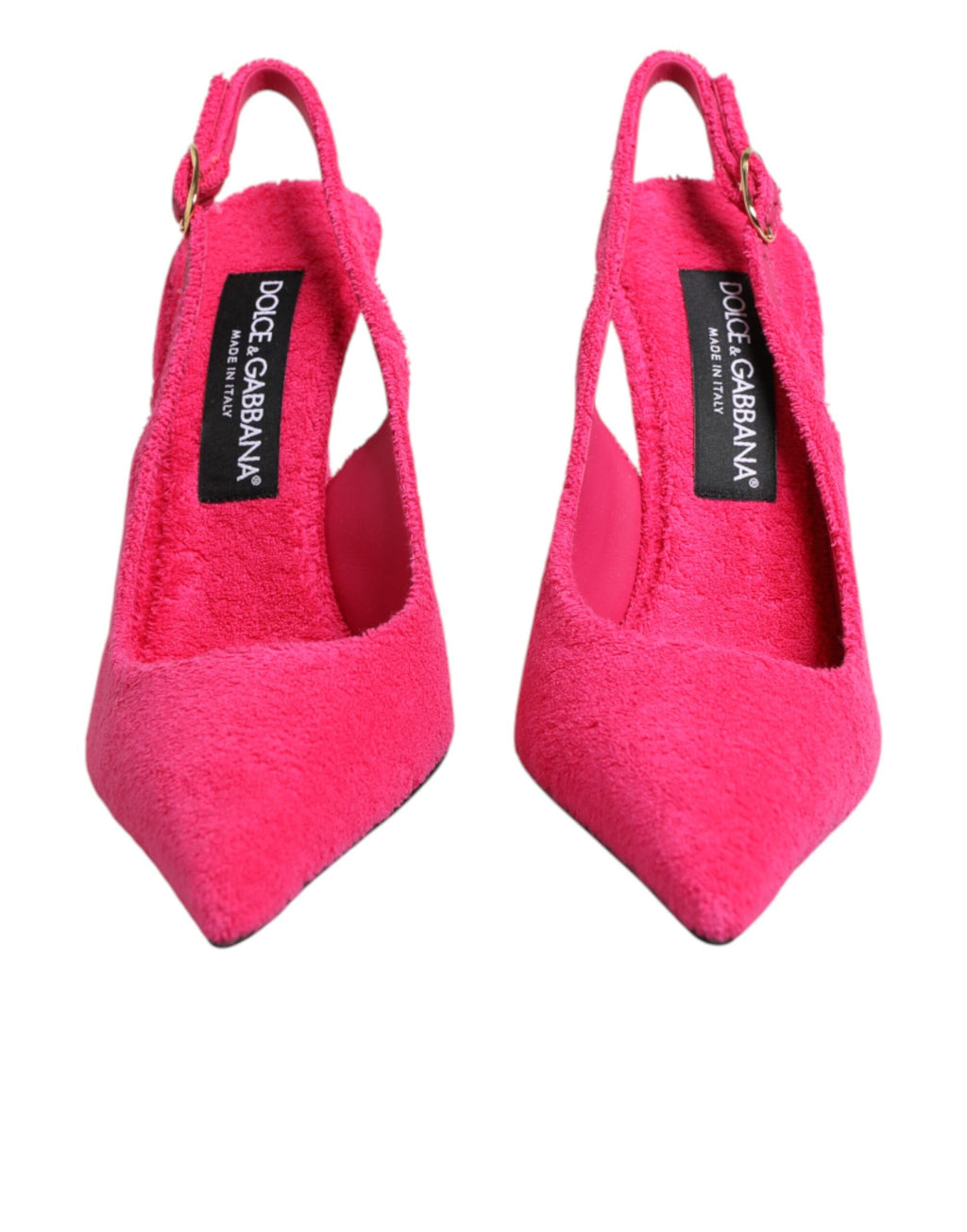 Pinke Frottee-High-Heels Slingpumps