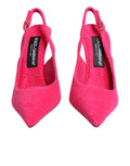Pinke Frottee-High-Heels Slingpumps