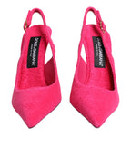 Pinke Frottee-High-Heels Slingpumps