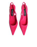 Pinke Frottee-High-Heels Slingpumps