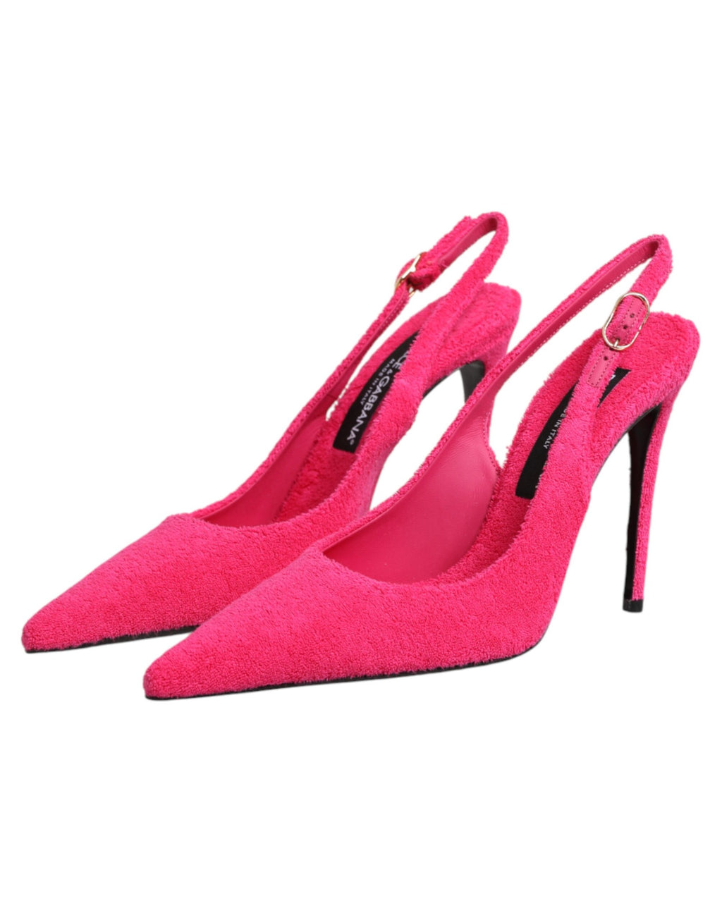 Pinke Frottee-High-Heels Slingpumps