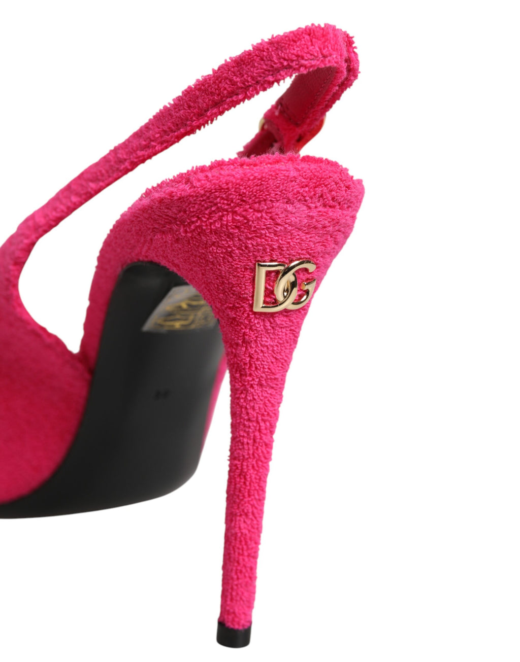 Pinke Frottee-High-Heels Slingpumps