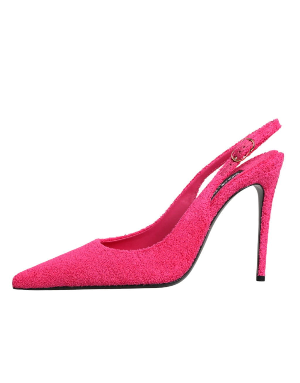 Pinke Frottee-High-Heels Slingpumps