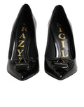 Schwarze Tasche Verzierte Pumps Schuhe