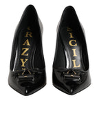 Schwarze Tasche Verzierte Pumps Schuhe