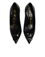 Schwarze Tasche Verzierte Pumps Schuhe