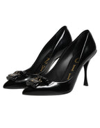 Schwarze Tasche Verzierte Pumps Schuhe