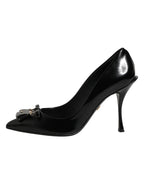Schwarze Tasche Verzierte Pumps Schuhe