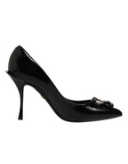 Schwarze Tasche Verzierte Pumps Schuhe