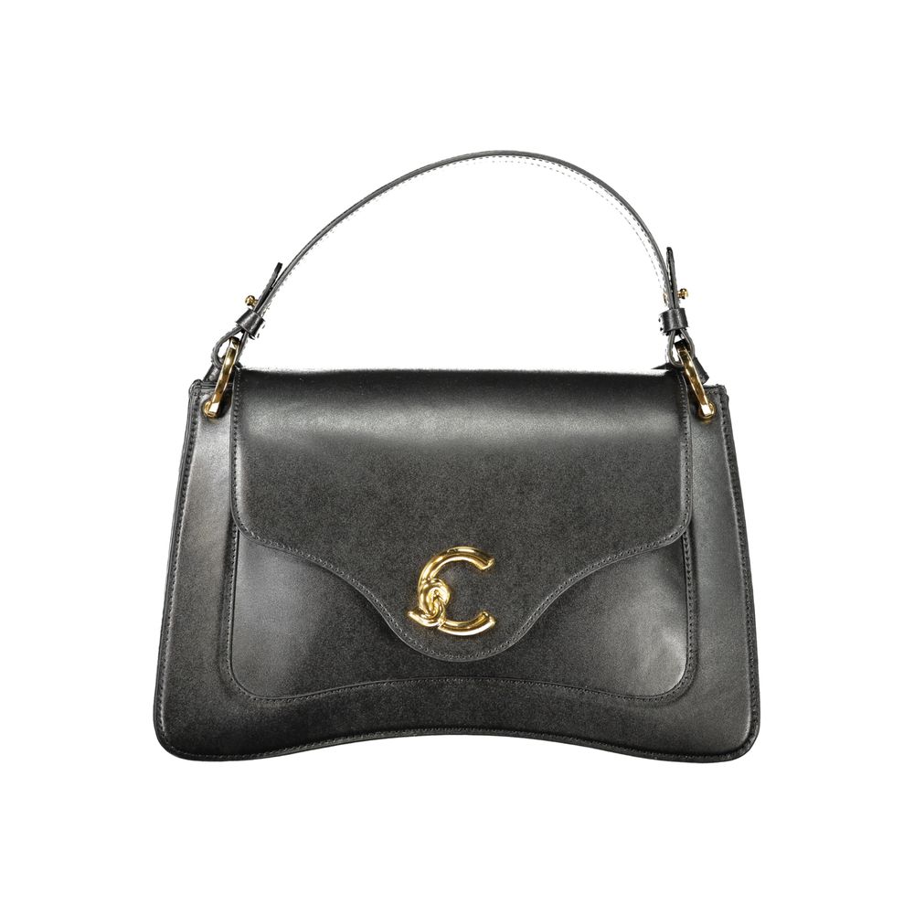 Schwarze Damenhandtasche aus Leder
