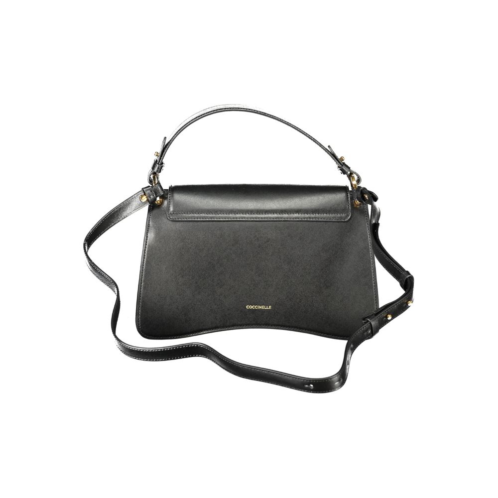 Schwarze Damenhandtasche aus Leder