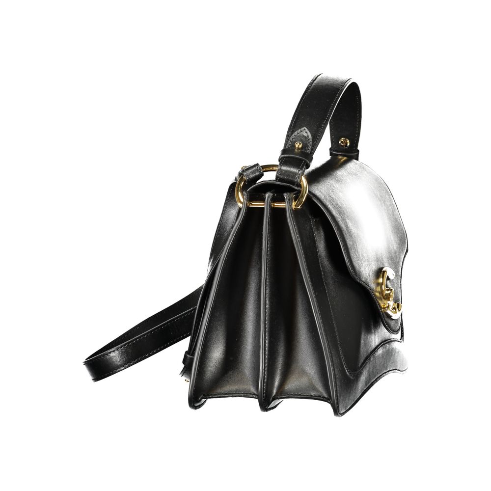 Schwarze Damenhandtasche aus Leder