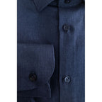 Blue Cotton Men Shirt