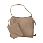 Braune Damenhandtasche aus Polyurethan