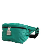 Grüne Logo Plakette Nylon Gürteltasche Herren Bauchtasche