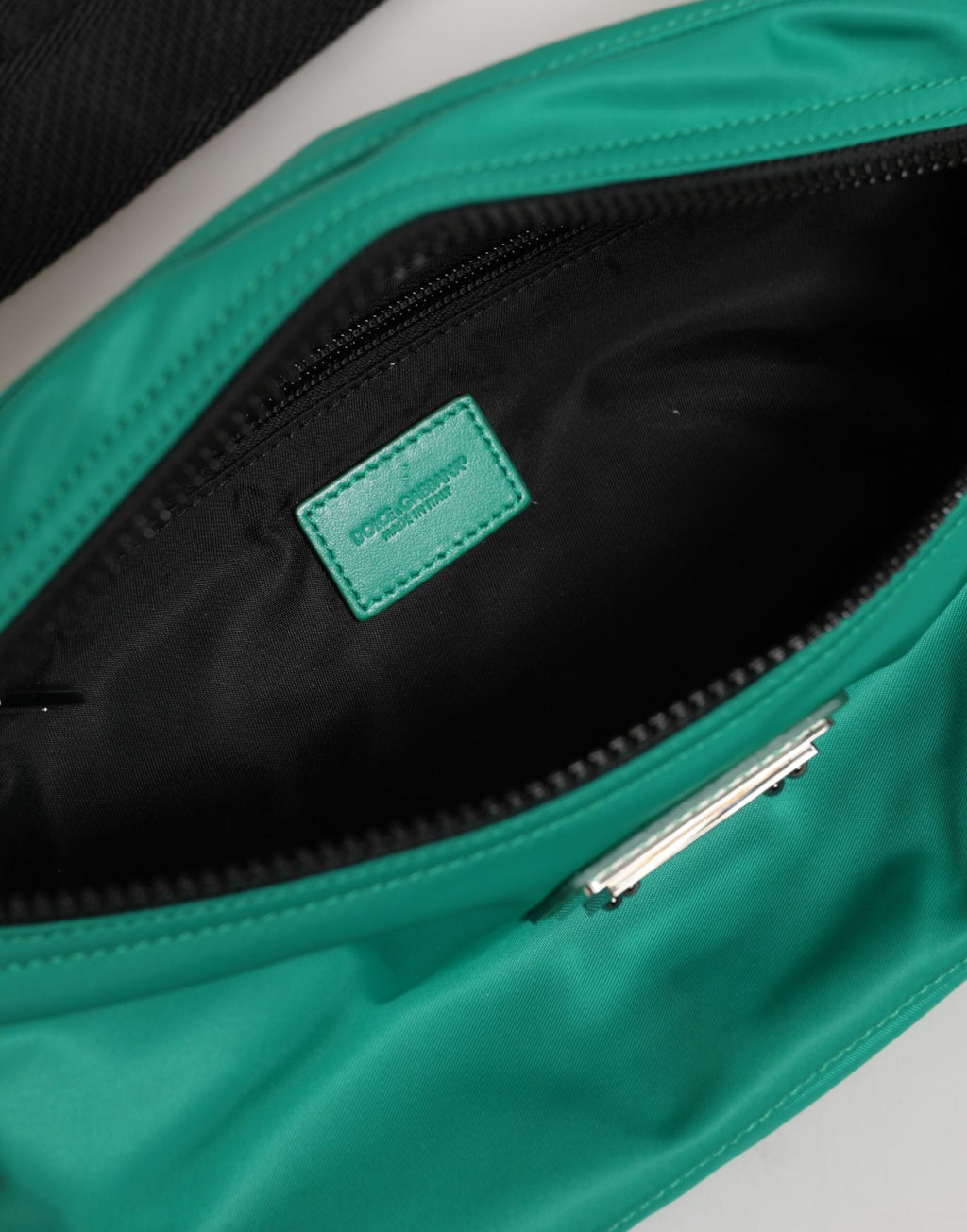 Grüne Logo Plakette Nylon Gürteltasche Herren Bauchtasche