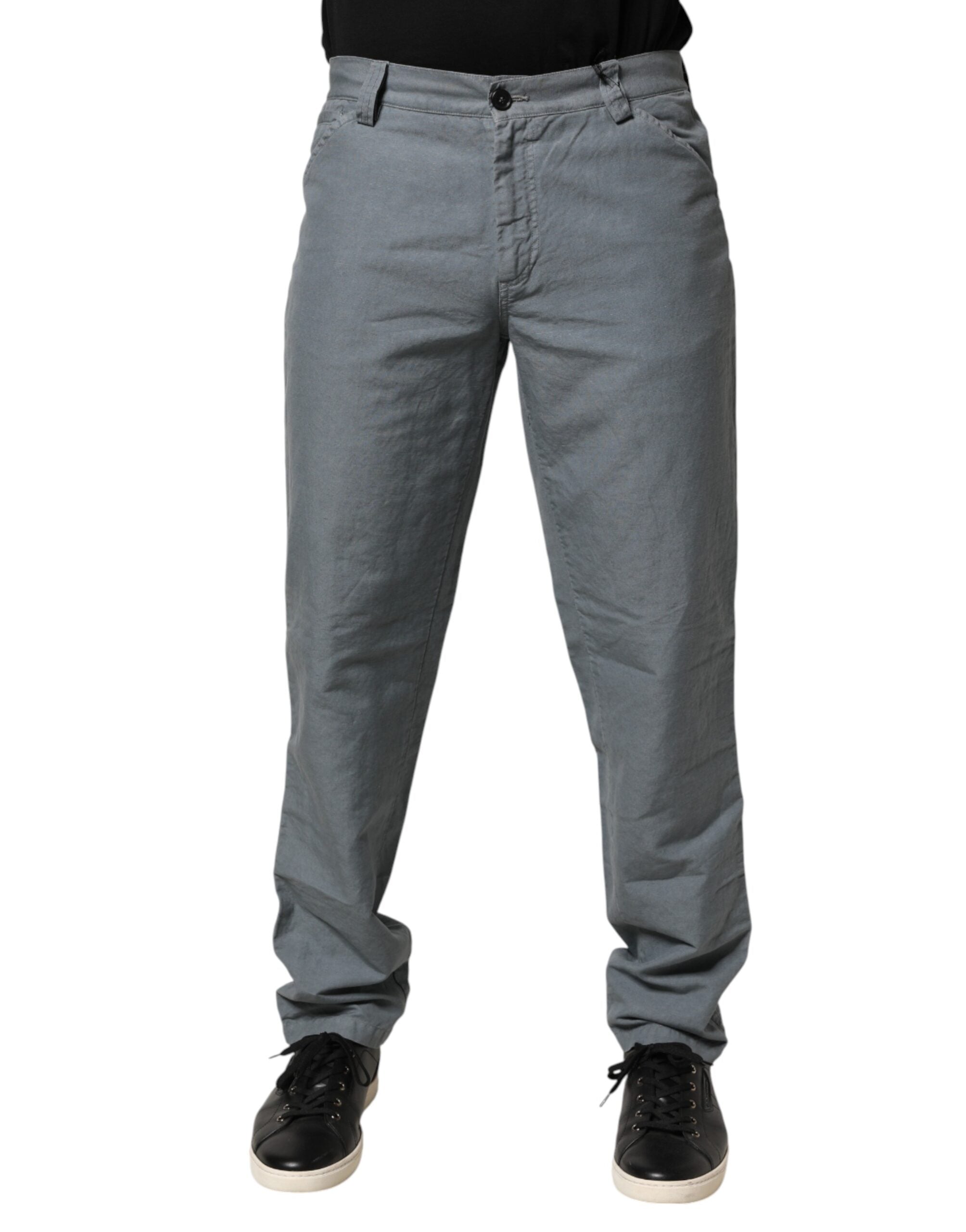 Graue Herren-Denim-Jeans aus Baumwolle, reguläre Passform