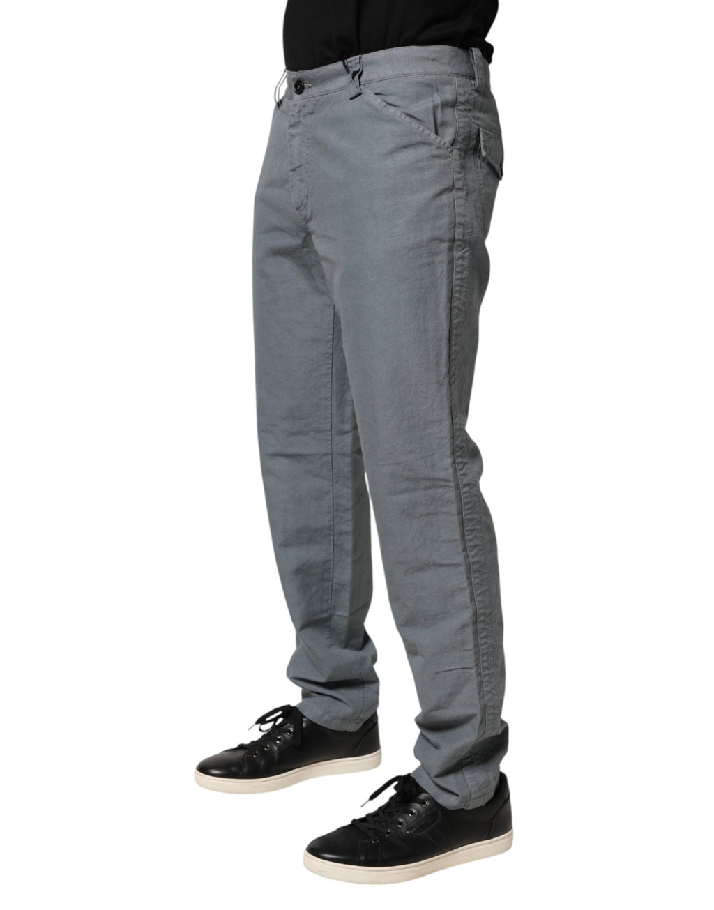 Graue Herren-Denim-Jeans aus Baumwolle, reguläre Passform