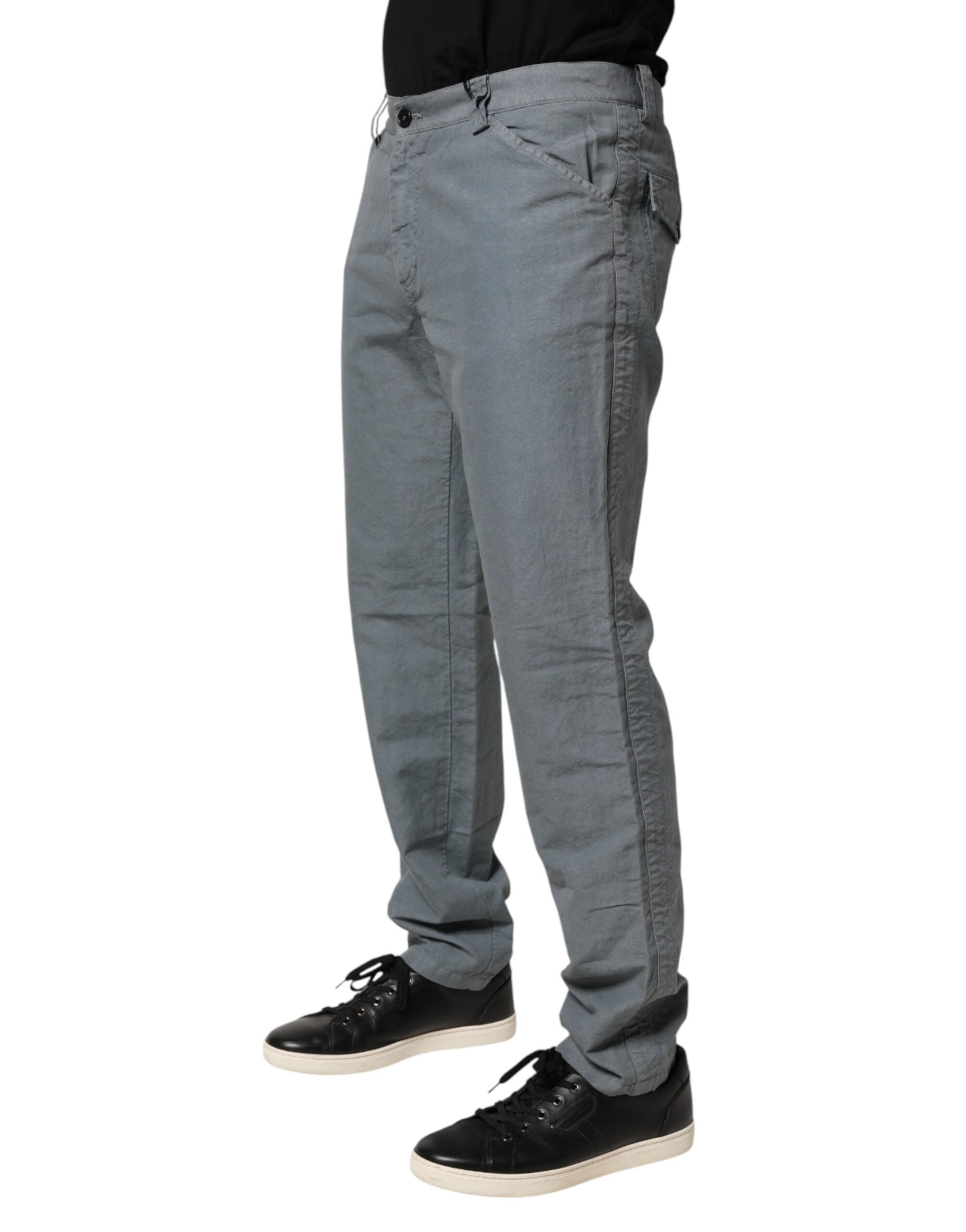 Graue Herren-Denim-Jeans aus Baumwolle, reguläre Passform